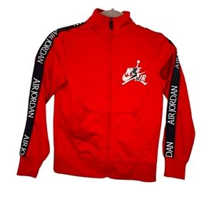 Nike Air Jordan Red Mock Neck Full Zip Track Jacket Size Small 8-10